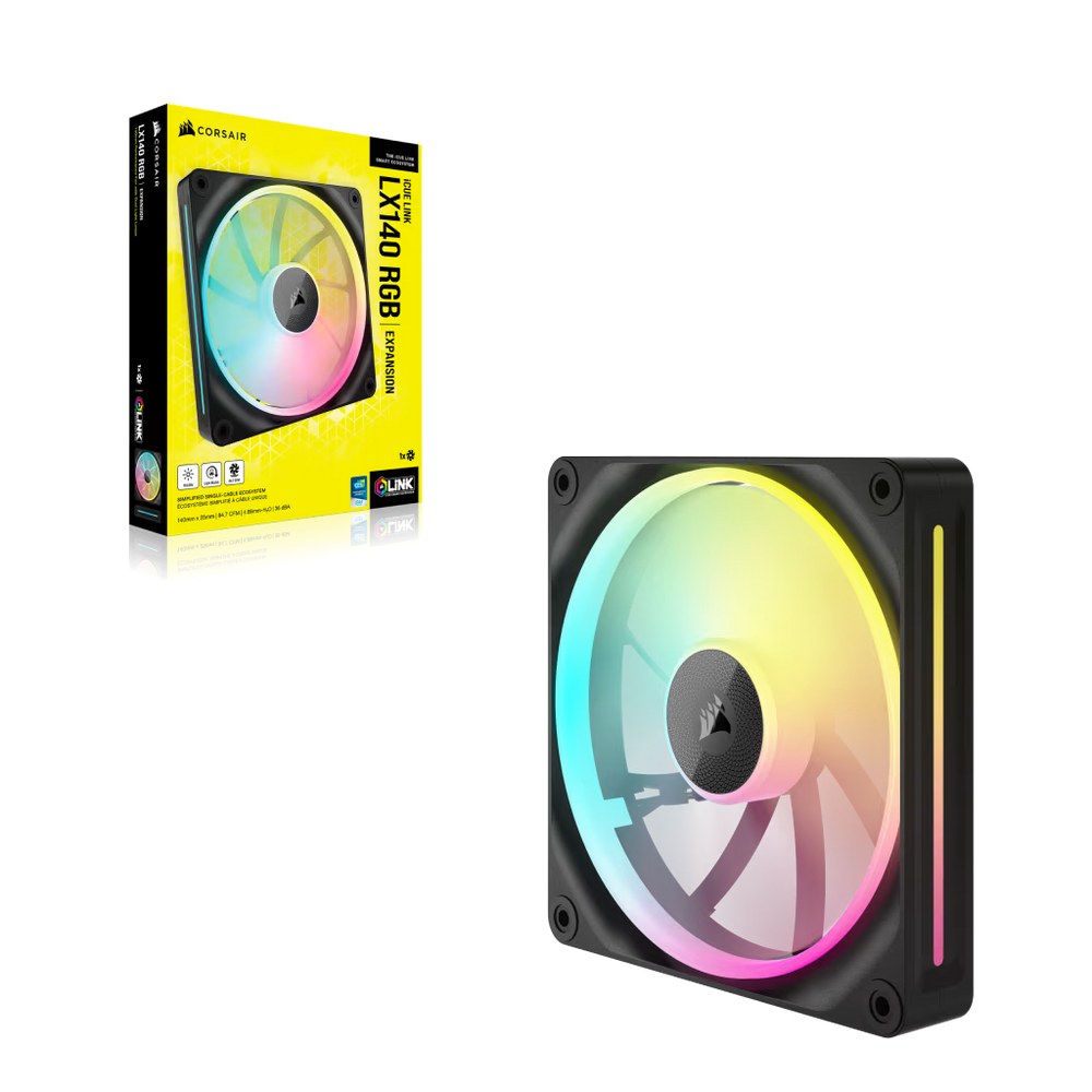 CORSAIR iCUE LINK LX140 RGB Expansion Black 140mm PWM PC Case Fan (CO-