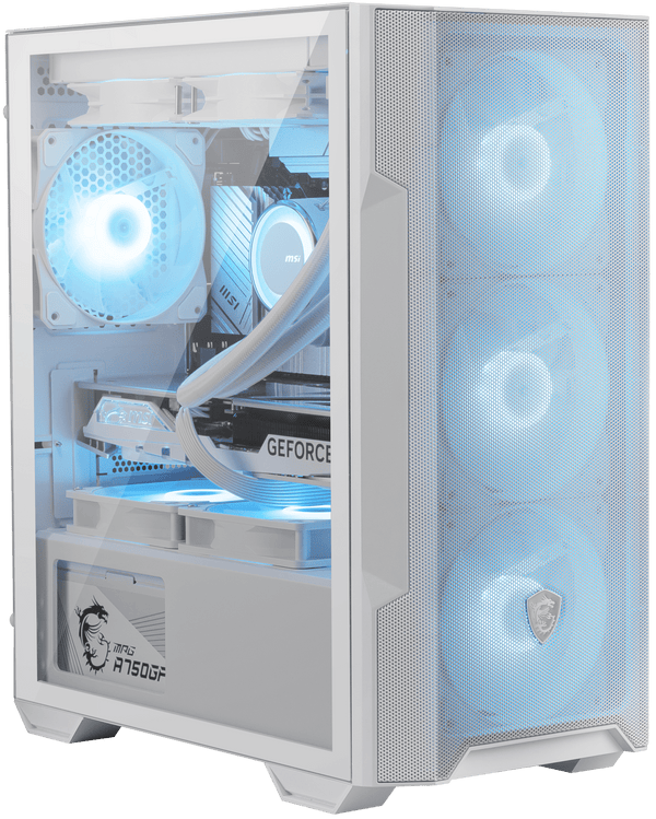 MSI MAG FORGE M100R WHITE White Micro ATX Tower Case (CA-MAFM10W) 