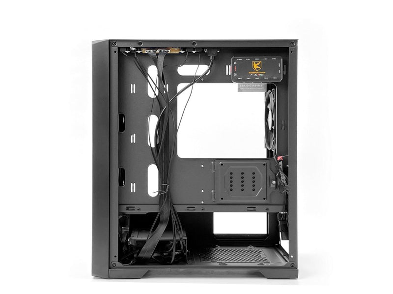 AITC Kingsman Gaming CuBic Black Black Tempered Glass Micro-ATX Case (comes with 4 ARGB fans)