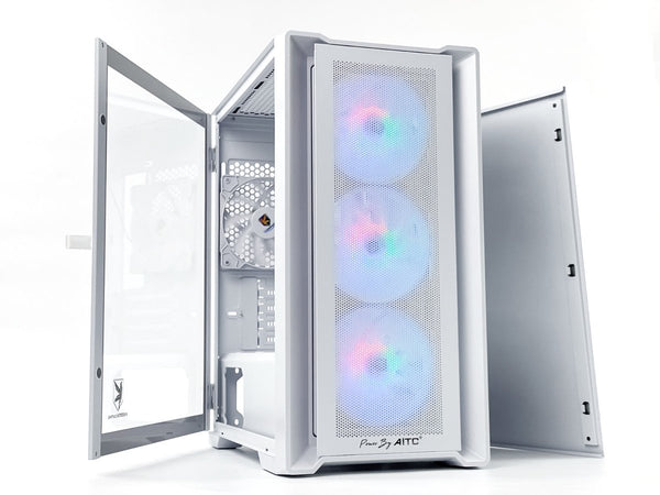 AITC Kingsman Gaming CuBic White 白色Tempered Glass Micro-ATX Case (附送4 把ARGB 風扇)