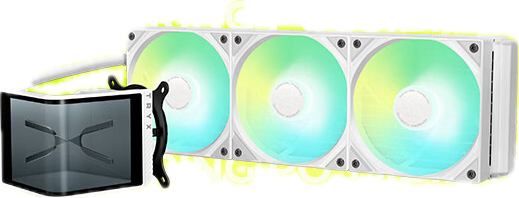 TRYX PANORAMA SE 360 ARGB White 白色 360mm L-shaped AMOLED Screen Liquid CPU Cooler TH-TPAS36W