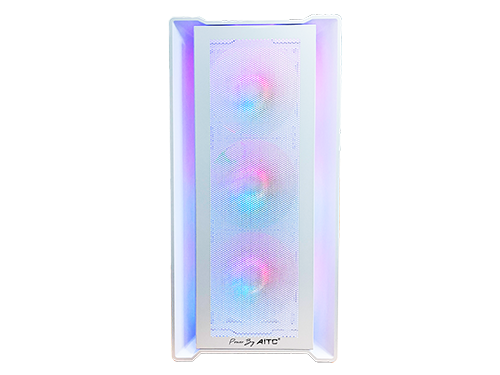 AITC Kingsman Gaming CuBic White White Tempered Glass Micro-ATX Case (comes with 4 ARGB fans)