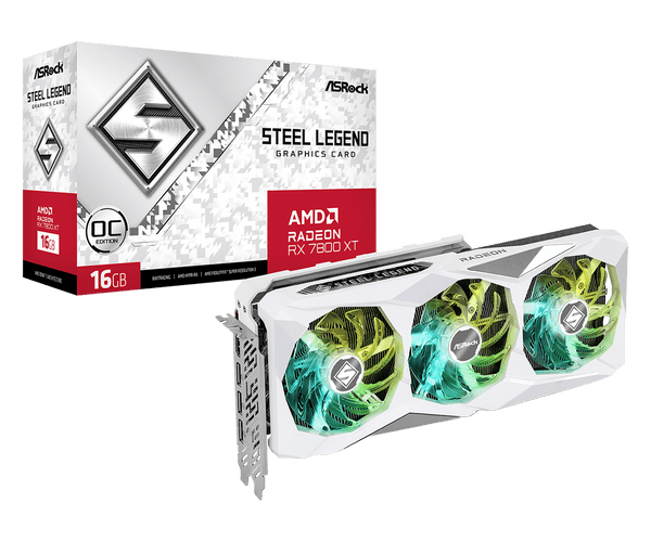 ASRock Radeon™ RX 7800 XT Steel Legend OC 16GB GDDR6 (AS-DCA-RX7800XT-SL-16GO)