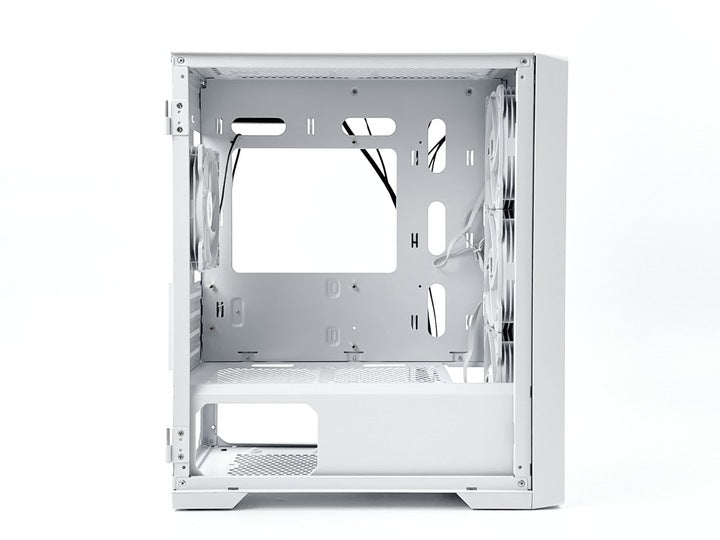 AITC Kingsman Gaming CuBic White White Tempered Glass Micro-ATX Case (comes with 4 ARGB fans)