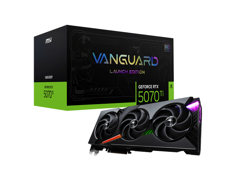 (少量現貨) MSI GeForce RTX 5070 Ti VANGUARD SOC LAUNCH EDITION 16GB GDDR7 (DI-N507TV1)