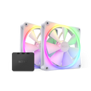 NZXT F140 RGB DUO 14cm Twin Pack WHITE 2 x Fan Kit Case Fan RF-D14DF-W1