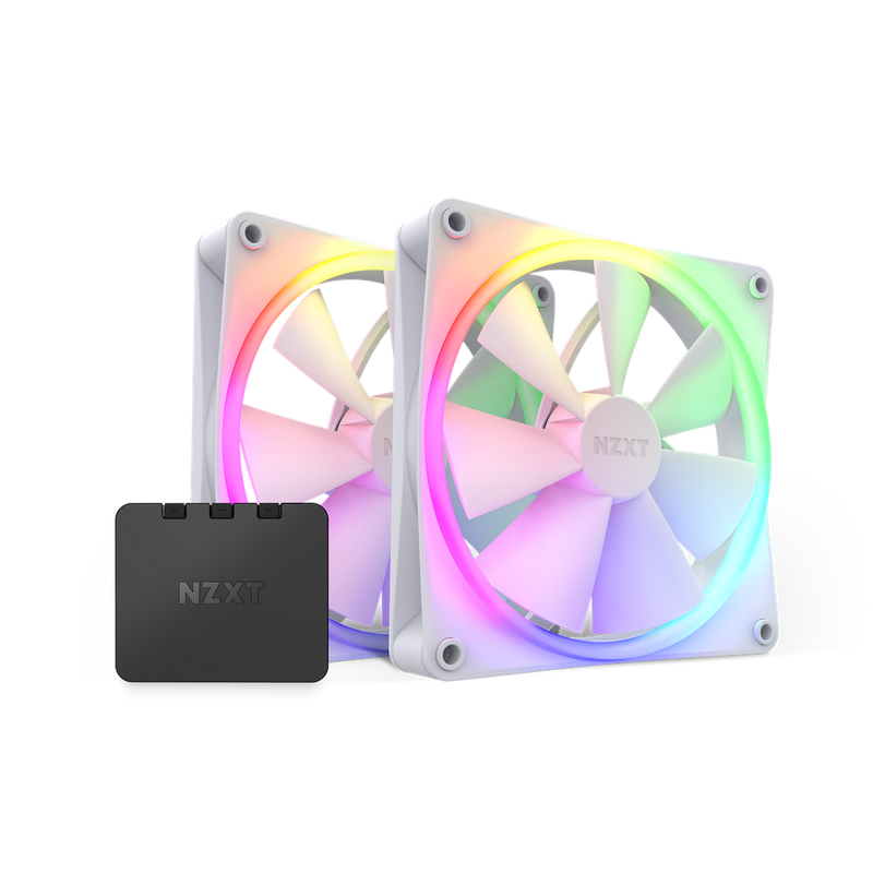 NZXT F140 RGB DUO 14cm Twin Pack WHITE 2 x Fan Kit Case Fan RF-D14DF-W1
