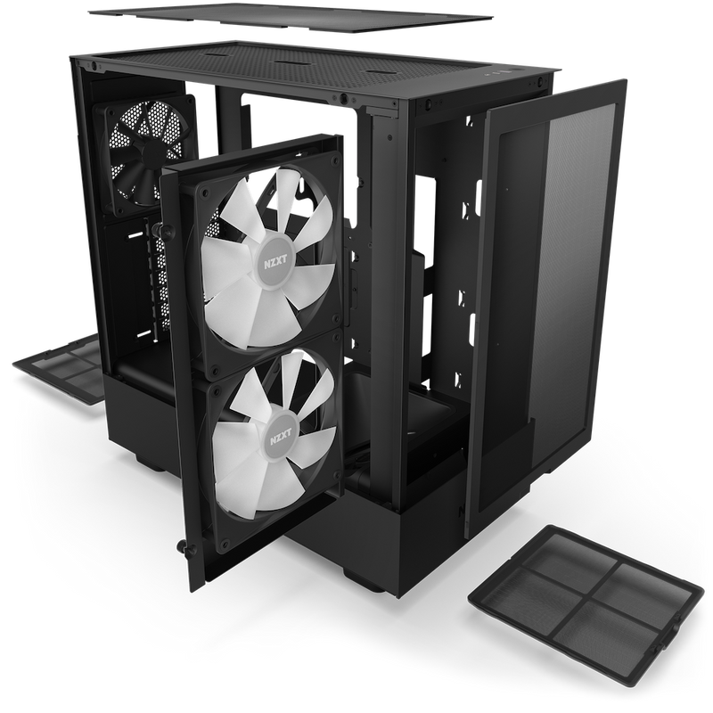 NZXT H5 FLOW RGB (2023) Matte Black Tempered Glass ATX Case CM-H51FB-R1