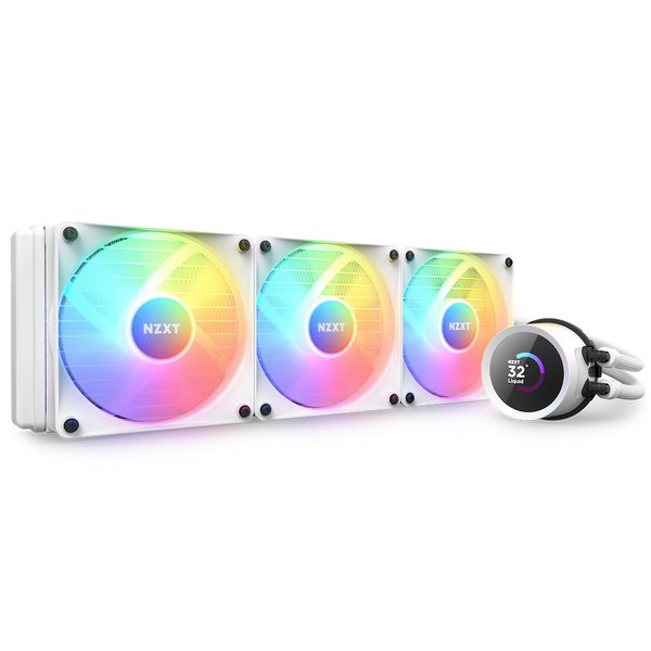 NZXT Kraken 360 RGB WHITE with LCD Display 360mm Liquid CPU Cooler RL-KR360-W1