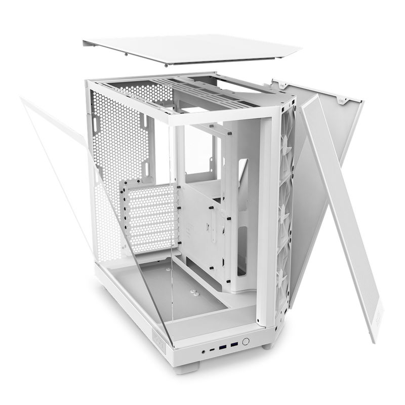NZXT H6 Flow Compact Dual-Chamber Mid-Tower Airflow Case (Matte White) CC-H61FW-01