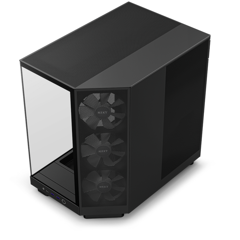 NZXT H6 Flow RGB Compact Dual-Chamber Mid-Tower Airflow Case with RGB Fans (Matte Black) CC-H61FB-R1