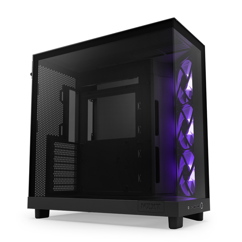 NZXT H6 Flow RGB Compact Dual-Chamber Mid-Tower Airflow Case with RGB Fans (Matte Black) CC-H61FB-R1