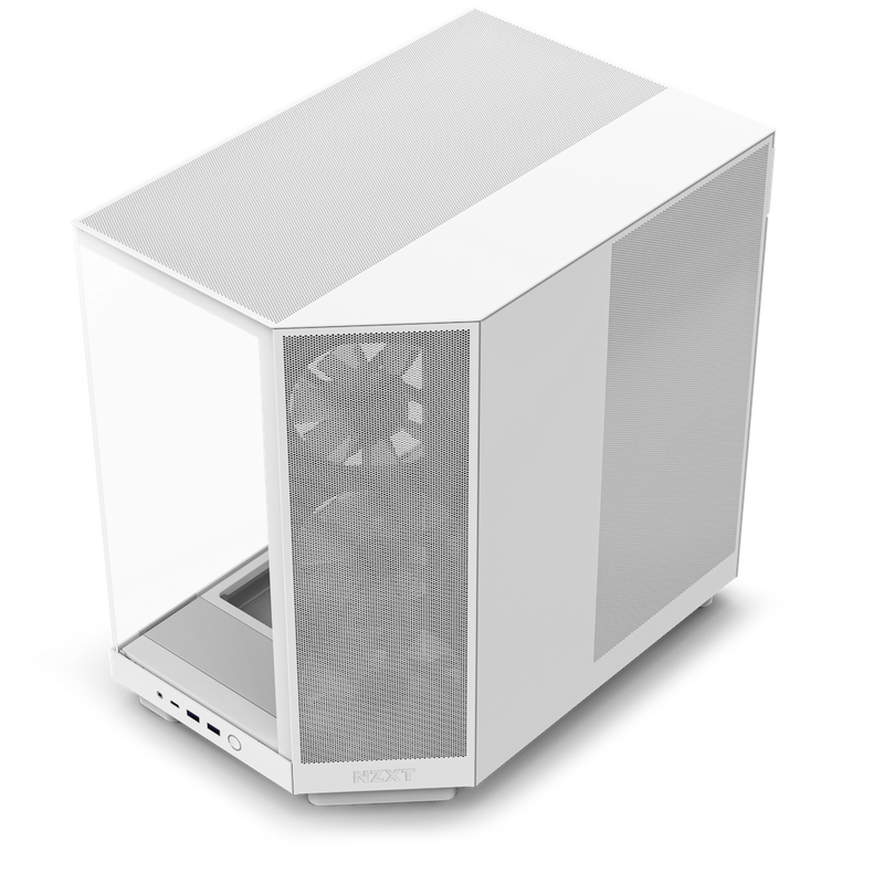 NZXT H6 Flow RGB Compact Dual-Chamber Mid-Tower Airflow Case with RGB Fans (Matte White) CC-H61FW-R1