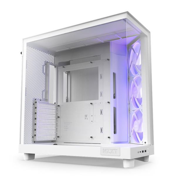 NZXT H6 Flow RGB Compact Dual-Chamber Mid-Tower Airflow Case with RGB Fans (Matte White) CC-H61FW-R1