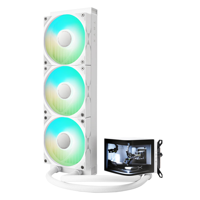 [Promotion] TRYX PANORAMA 360 ARGB White White 360mm L-shaped AMOLED Screen Liquid CPU Cooler TH-TPAN36W 