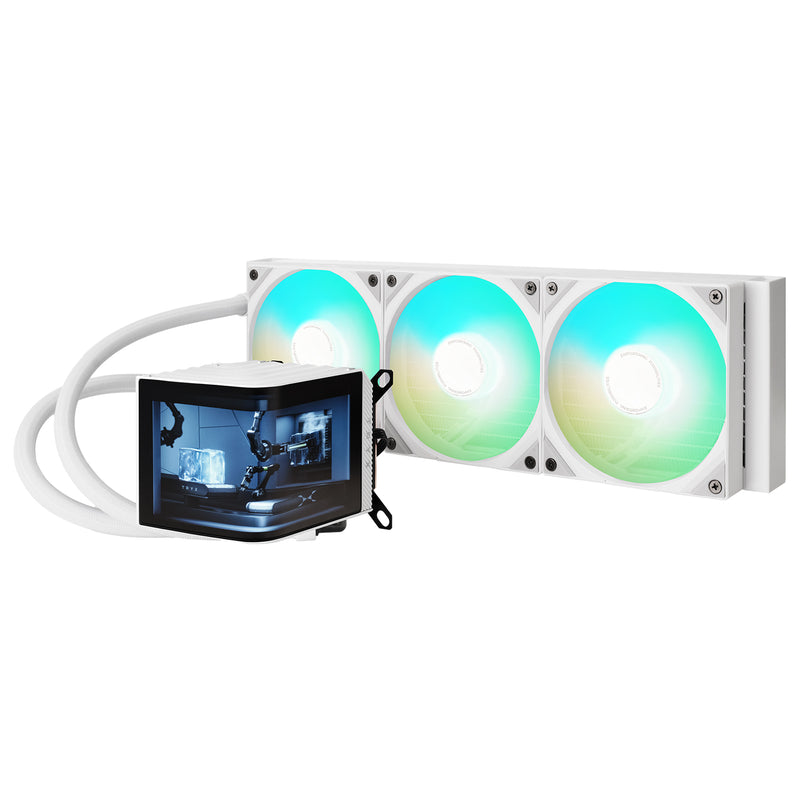 [Promotion] TRYX PANORAMA 360 ARGB White White 360mm L-shaped AMOLED Screen Liquid CPU Cooler TH-TPAN36W 