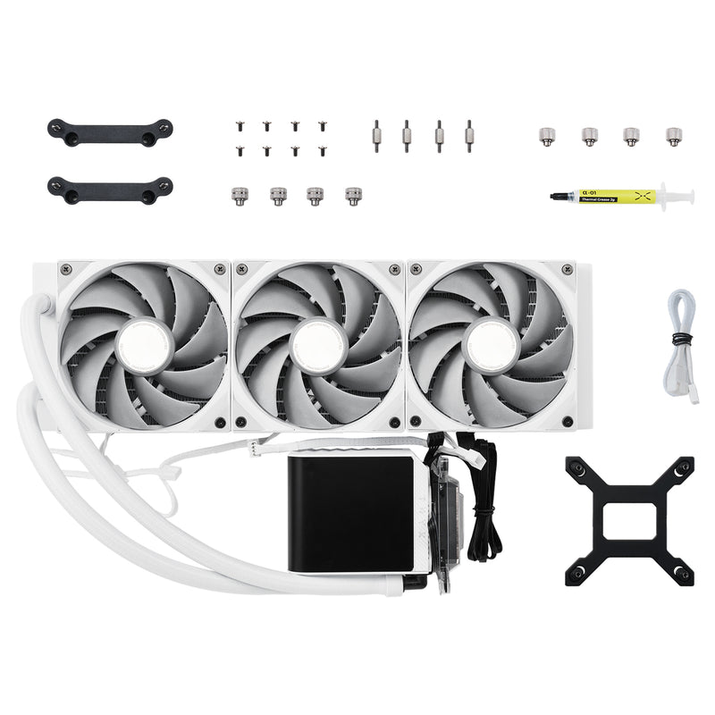 [Promotion] TRYX PANORAMA 360 ARGB White White 360mm L-shaped AMOLED Screen Liquid CPU Cooler TH-TPAN36W 