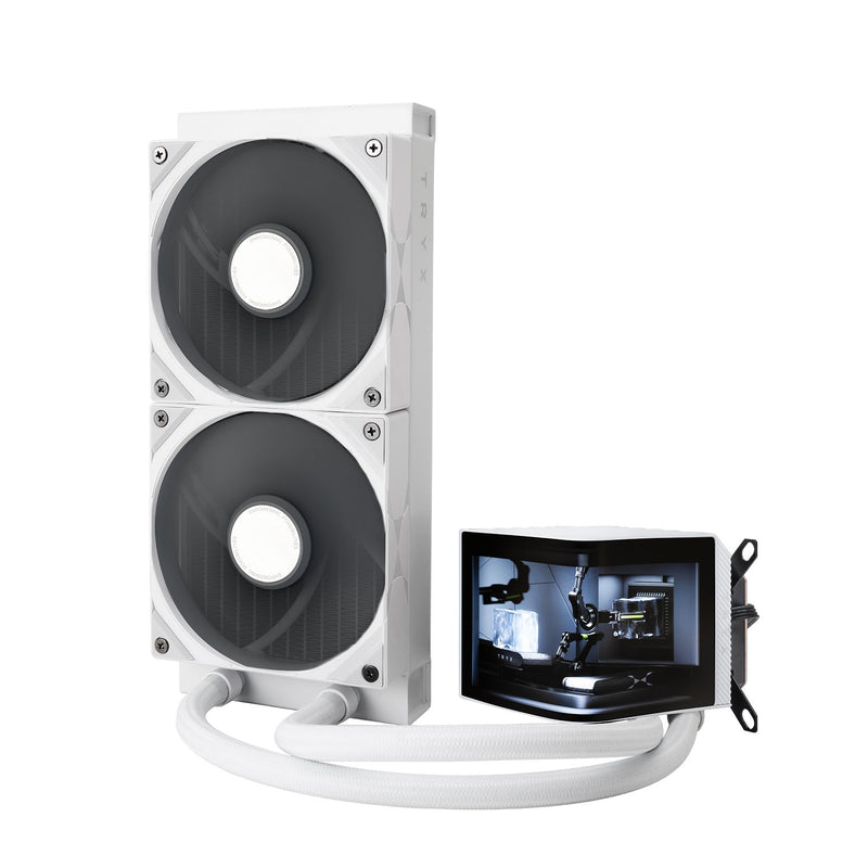 [Promotion] TRYX PANORAMA 240 White White 240mm L-shaped AMOLED Screen Liquid CPU Cooler TH-TPAN24M 