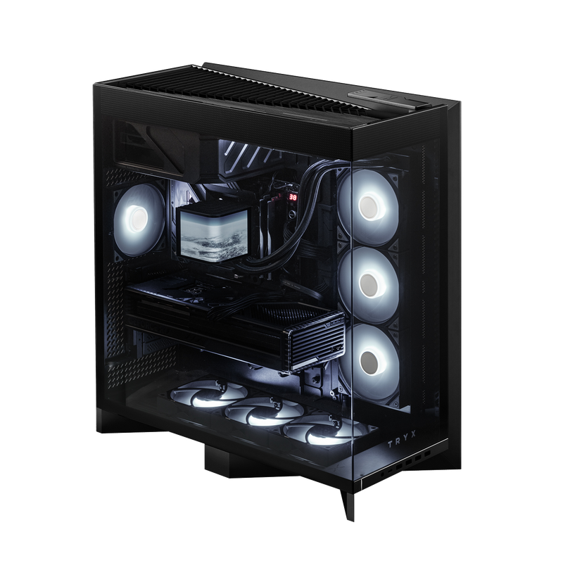 TRYX LUCA L70 Black Black 270° Panoramic Mid-tower E-ATX PC Case CA-TL70B 