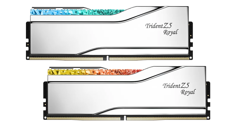 G.SKILL 96GB Kit (2x48GB) Trident Z5 ROYAL RGB Silver F5-6400J3239F48GX2-TR5S DDR5 6400MHz Memory 