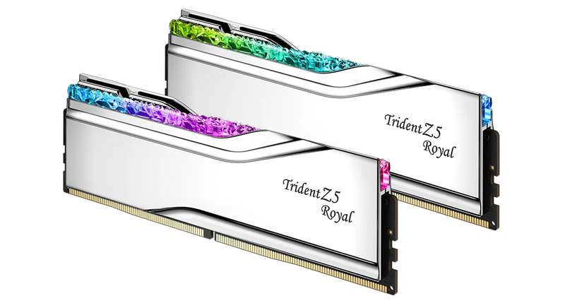 G.SKILL 96GB Kit (2x48GB) Trident Z5 ROYAL RGB Silver F5-6400J3239F48GX2-TR5S DDR5 6400MHz Memory 