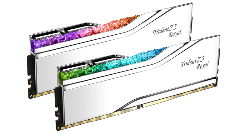 G.SKILL 96GB Kit (2x48GB) Trident Z5 ROYAL RGB Silver F5-6400J3239F48GX2-TR5S DDR5 6400MHz Memory 