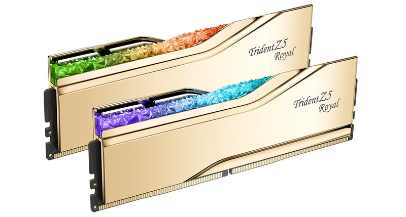 G.SKILL 48GB Kit (2x24GB) Trident Z5 ROYAL RGB Gold F5 G.SKILL 48GB Kit (2x24GB) Trident Z5 ROYAL RGB Gold F5