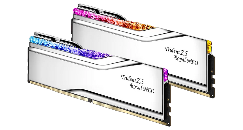 G.SKILL 96GB Kit (2x48GB) Trident Z5 ROYAL Neo RGB Silver 銀色 F5-6000J2836F48GX2-TR5NS DDR5 6000MHz CL28 Memory (AMD EXPO)