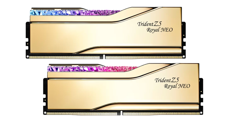 G.SKILL 48GB Kit (2x24GB) Trident Z5 ROYAL Neo RGB Gold 金色 F5-6000J2836F24GX2-TR5NG DDR5 6000MHz CL28 Memory (AMD EXPO)