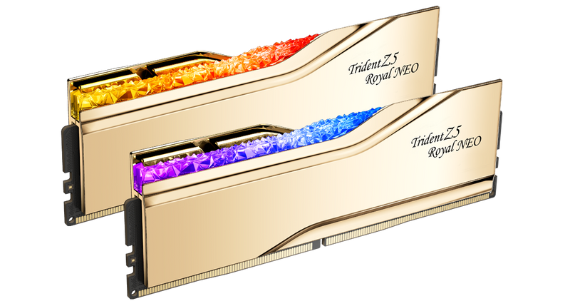G.SKILL 48GB Kit (2x24GB) Trident Z5 ROYAL Neo RGB Gold 金色 F5-6000J2836F24GX2-TR5NG DDR5 6000MHz CL28 Memory (AMD EXPO)