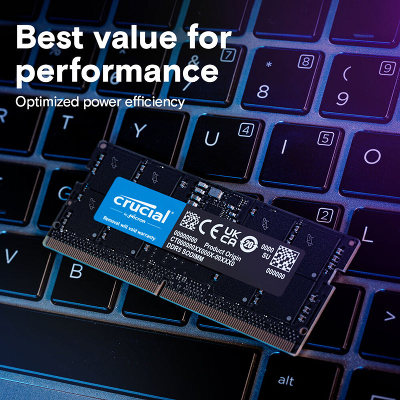 Crucial DDR5 SODIMM 64GB (1x64GB) DDR5 5600MHz CT64G56C46S5 Memory