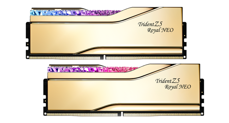 G.SKILL 64GB Kit (2x32GB) Trident Z5 ROYAL Neo RGB Gold 金色 F5-6000J2636H32GX2-TR5NG DDR5 6000MHz CL26 Memory (AMD EXPO)