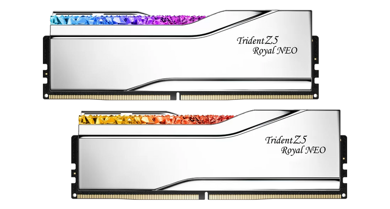 G.SKILL 64GB Kit (2x32GB) Trident Z5 ROYAL Neo RGB Silver 銀色 F5-6000J2836G32GX2-TR5NS DDR5 6000MHz CL28 Memory (AMD EXPO)