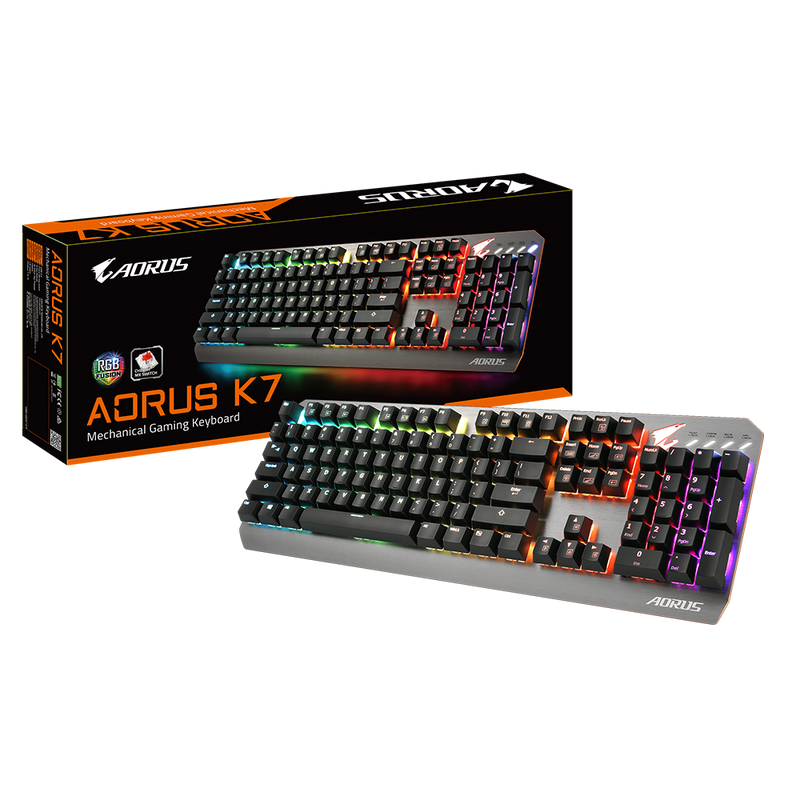 GIGABYTE AORUS K7 Gaming Keyboard RGB fusion, Cherry MX 紅軸