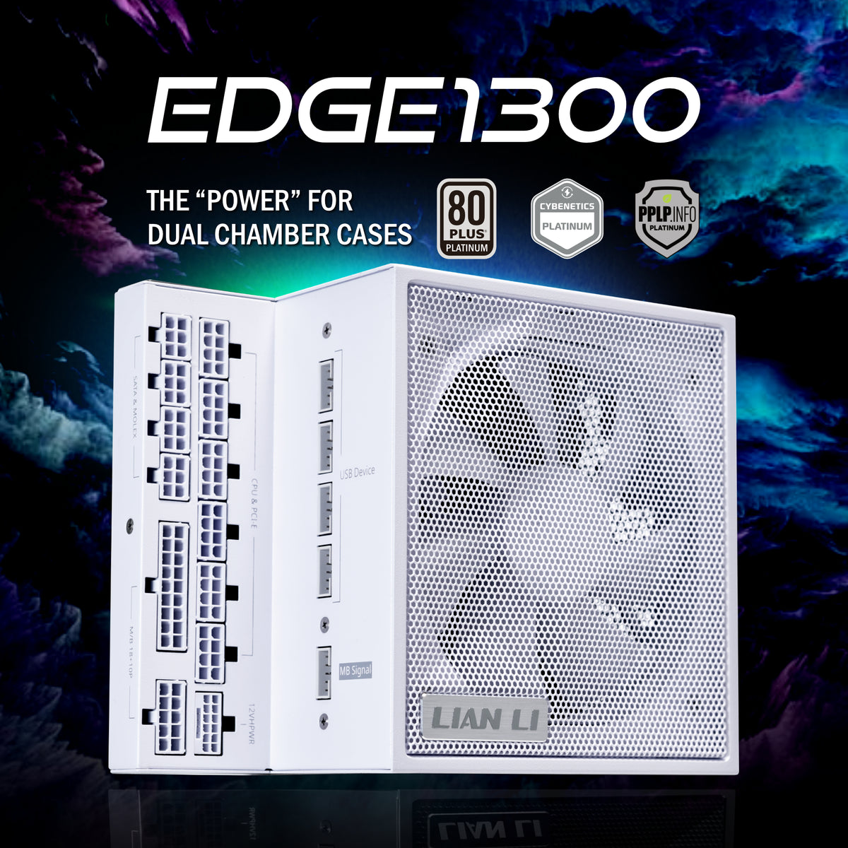 LIAN LI EDGE 1300W White 白色ATX 3.1 80 Plus Platinum Full Modular
