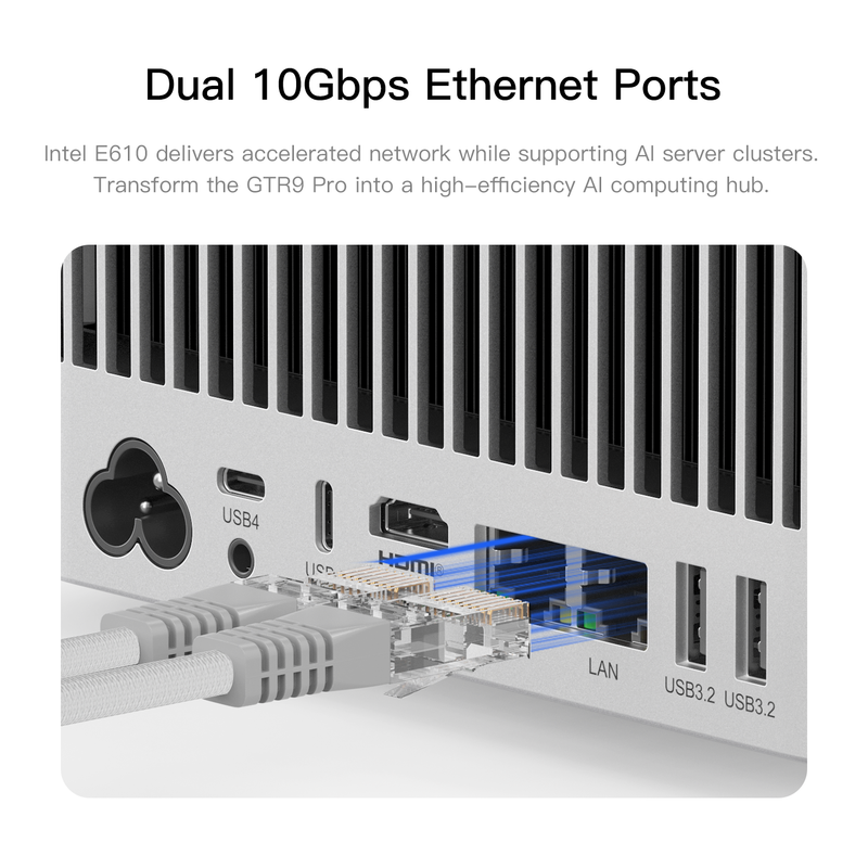 BEELINK BL/GTR9 Pro (128G+2T SYSTEM) Mini PC (AMD Ryzen AI Max+ 395 / 128GB LPDDR5X-8000 / 2TB SSD / Windows 11 Pro) CS-BG9P39A