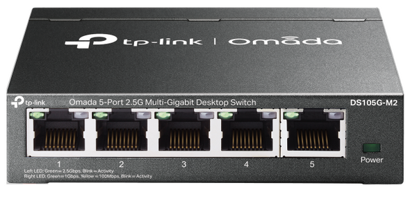 TP-Link DS105G-M2 5-Port 2.5G Multi-Gigabit Unmanaged Desktop Switch 