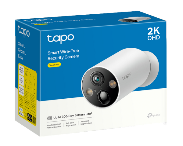 TP-Link Tapo C425 1080P 2K QHD Smart Wire-Free Security Camera (1件裝)