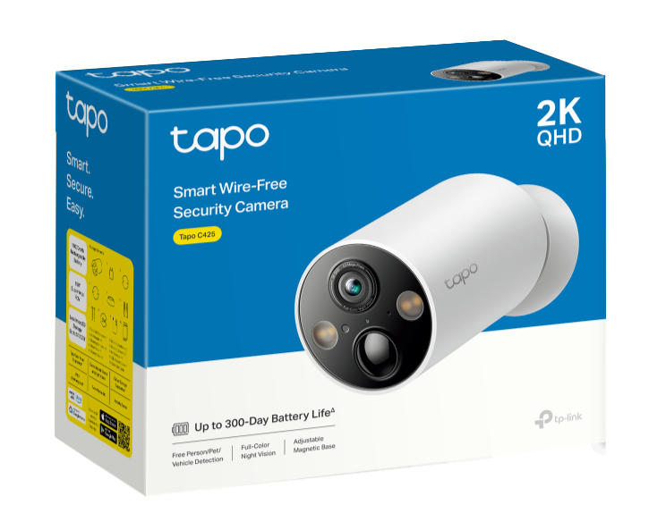 TP-Link Tapo C425 1080P 2K QHD Smart Wire-Free Security Camera (1件裝)