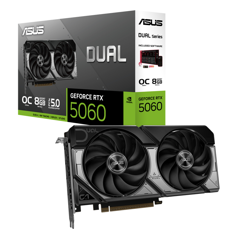ASUS DUAL GeForce Series RTX 5060 OC 8GB GDDR7 DUAL-RTX5060-O8G (DI-E5060E8)
