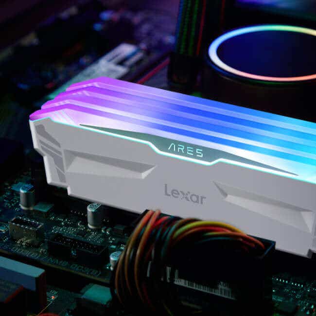 Lexar 32GB Kit (2x16GB) ARES RGB White 白色 LD5EU016G-R6400GDWA DDR5 6400MHz Memory (AMD EXPO & Intel XMP 3.0)