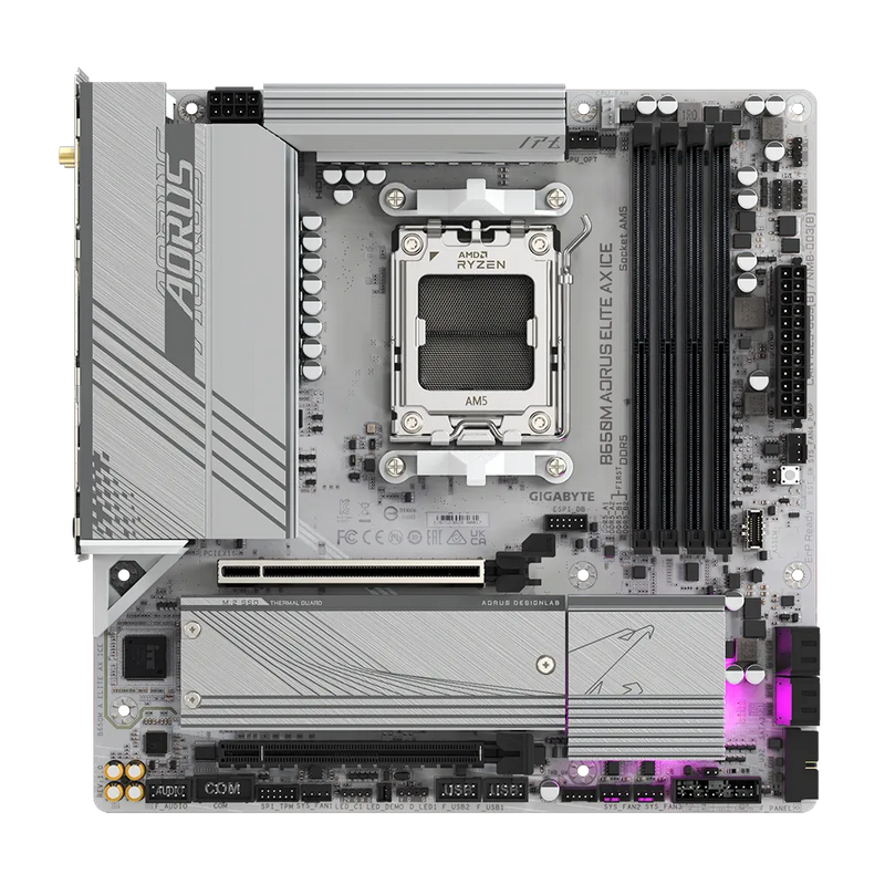 GIGABYTE B650M AORUS ELITE AX ICE DDR5,Socket AM5 mATX Motherboard white motherboard 