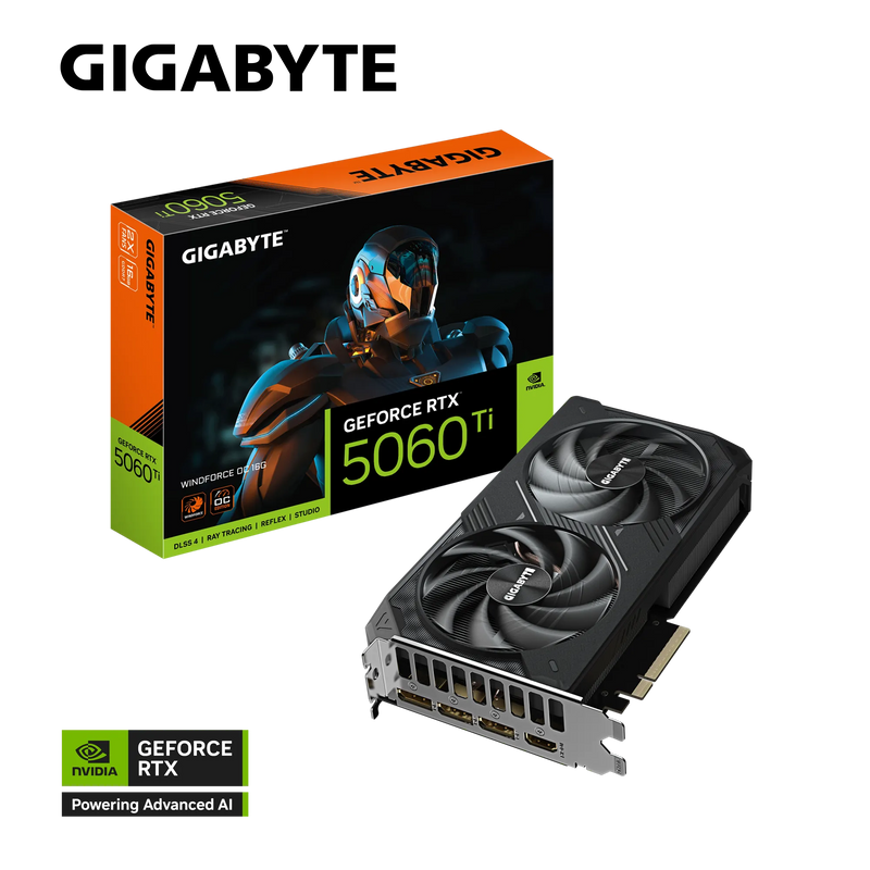 GIGABYTE GeForce RTX 5060 Ti WINDFORCE OC 16GB GDDR7 GV-N506TWF2 OC-16GD
