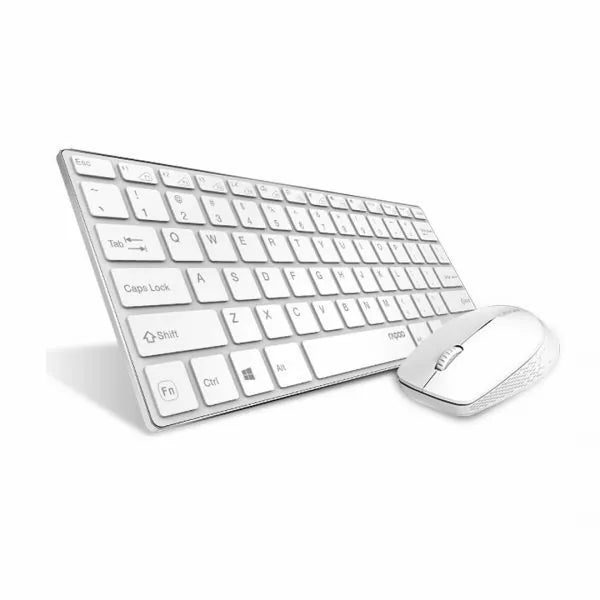 Rapoo 9000M Multi-mode Bluetooth + 2.4G wireless Ultra-slim Desktop Set (白色)