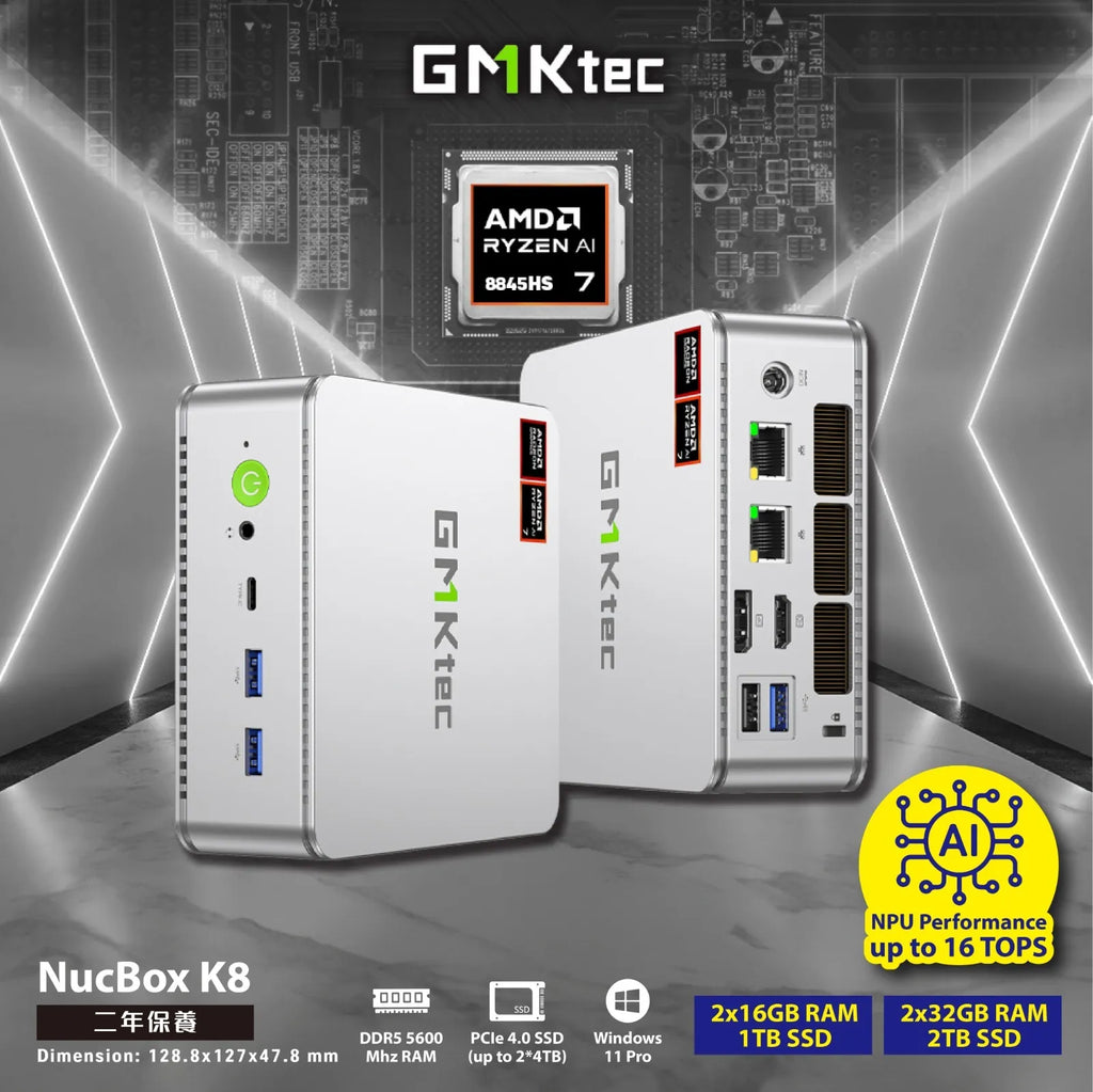 GMKtec NucBox K8 PLUS (32G+1T SYSTEM) Mini PC (AMD Ryzen 7 8845HS / 32 GMKtec NucBox K8 PLUS (32G+1T SYSTEM) Mini PC (AMD Ryzen 7 8845HS / 32