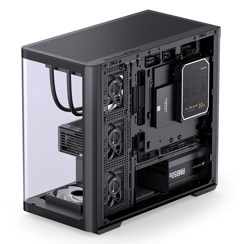 JONSBO D300 Black Black column-free curved sea view room Micro-ATX Case 