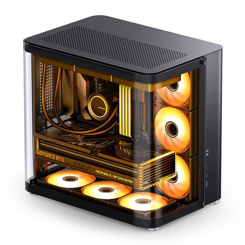 JONSBO TK-2 Black 黑色 無立柱側透全景 ATX Case 支援背插式主機板 TK2-BK