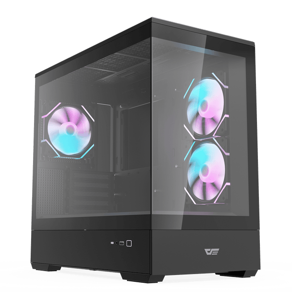 darkFlash MOTI Mirror Island Black Black Micro-ATX Case with 3 ARGB fans (CA-DMOTI3B) 