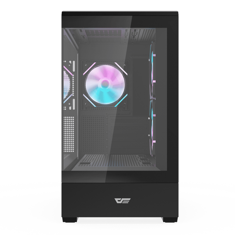 darkFlash MOTI Mirror Island Black Black Micro-ATX Case with 3 ARGB fans (CA-DMOTI3B) 