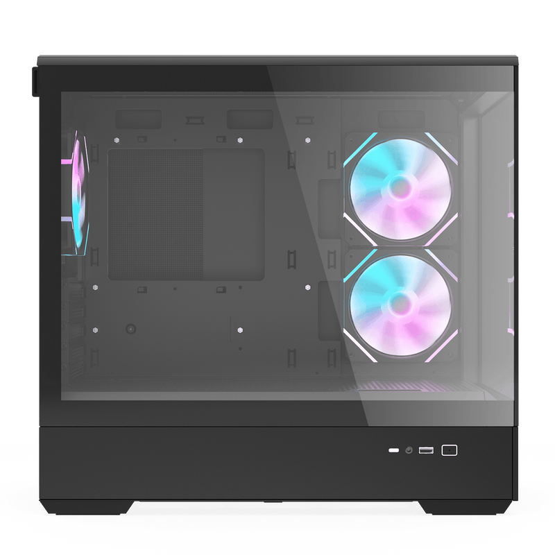darkFlash MOTI Mirror Island Black Black Micro-ATX Case with 3 ARGB fans (CA-DMOTI3B) 